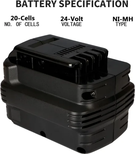 Miniatura 5 de H-ANT Reemplazo de batería de 3300 mAh NI-MH DW0242 para Dewalt 24 voltios batería DW0240, DW0241, DE0240, DE0241, DE0242, DE0243, DE0240-XJ