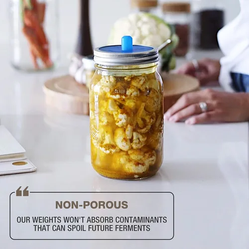 Miniatura 5 de Masontops Pickle Pebble - Pesas de vidrio para la fermentación, juego de pesas para encurtidos, fermentación en frasco de conserva de boca ancha
