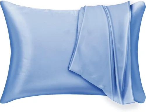 Juego de 2 fundas de almohada de seda de morera para cabello y piel, con cremallera oculta. Ambos lados 19 Momme a prueba de alérgenos, suave,