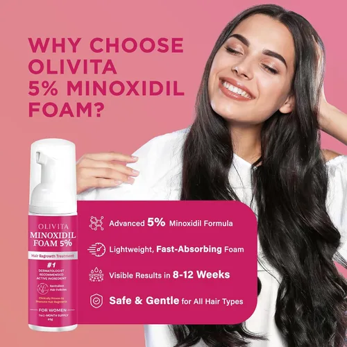 Miniatura 4 de 5% de espuma de minoxidil para el crecimiento del cabello de las mujeres: tratamiento de crecimiento del cabello extra fuerte - Solución de pérdida