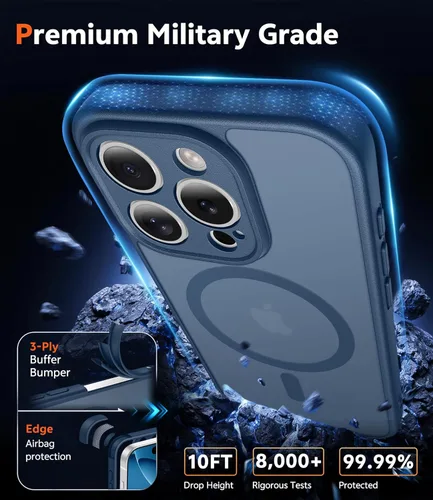 Miniatura 142 de FNTCASE Funda para iPhone 13 Pro-Max: Fundas magnéticas transparentes compatibles con Magsafe Slim anti amarillamiento protección contra caídas