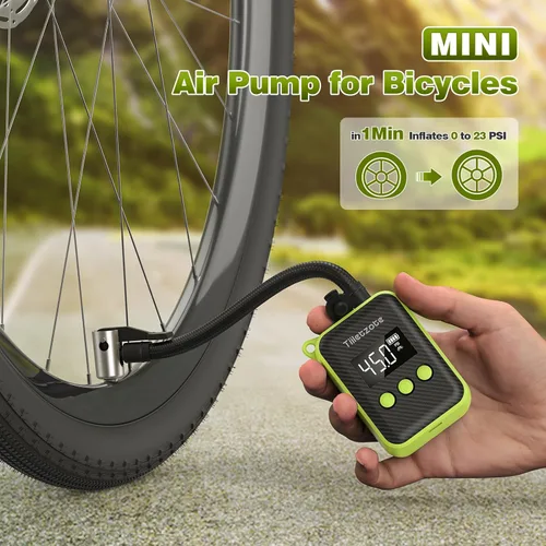 Miniatura 8 de Electric Mini Bike Pump 130 PSI, Portable Bike Tire Pump with Gauge, Rechargeable Tiny Bicycle Inflator, Auto-shutoff Air Pump for