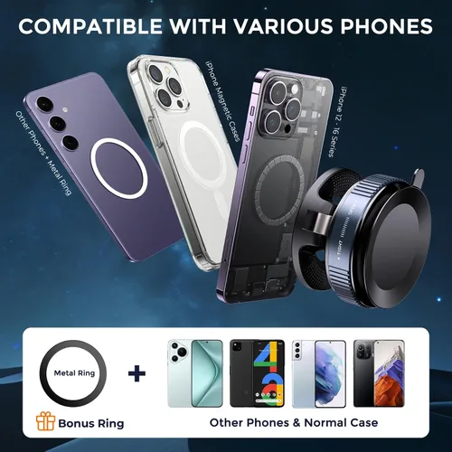 Miniatura 7 de Soporte magnético para teléfono, compatible con Magsafe iPhone y todos los teléfonos inteligentes, coche/gimnasio/cocina/espejo/superficie lisa
