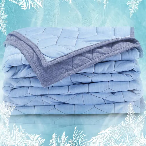 SLEEP ZONE Manta refrescante para personas que duermen con calor (50 x 60 pulgadas), manta de verano de doble cara, ligera y portátil para gimnasio,