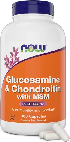 Now Glucosamina y condroitina con MSM, 300 cápsulas