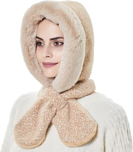 Gorros de invierno para mujer, pasamontañas, bufanda, para clima frío, conjunto para mujer, gorro con capucha