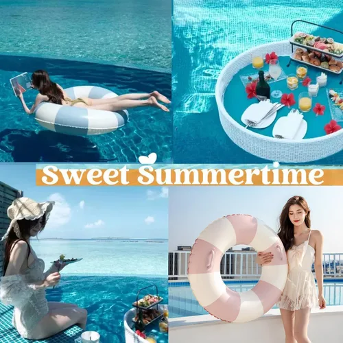 Miniatura 5 de 2 flotadores de piscina de frutas XL para adultos de 47 pulgadas, flotadores de piscina inflables para piscina, balsa para fiesta, agua, verano