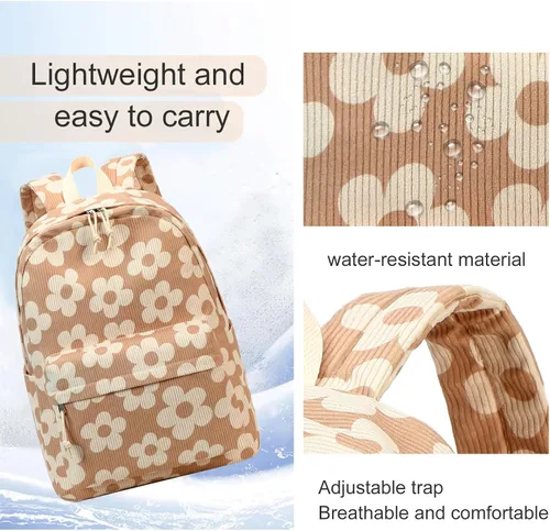 Miniatura 26 de LOIDOU Mochila para adolescentes y niñas, mochila escolar con lonchera y estuche para lápices, juego de bolsas escolares 3 en 1