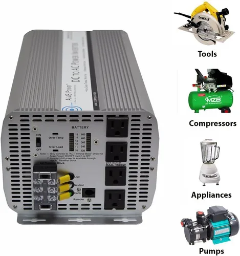 Miniatura 5 de AIMS Power inversor de corriente sinusoidal modificado, 12 vDC