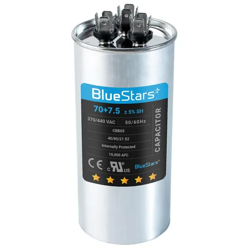 Miniatura 49 de [Listado UL] BlueStars 10 uF ± 5% MFD 370/440V CBB65 CBB65A Pieza de Repuesto de Capacitor de Arranque y Funcionamiento Ovalado - Capacitores