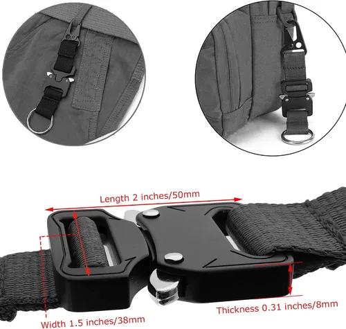 Miniatura 4 de Llavero táctico militar para hombres, mosquetón de liberación rápida, llaveros EDC Gear con anillo de acero inoxidable