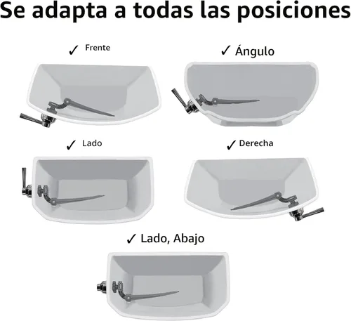 Miniatura 7 de Korky Strongarm Manija y Palanca de Inodoro de Metal - Universal para Adaptarse a Inodoros de Montaje Frontal, Angular, Lateral, Izquierdo y Derecho