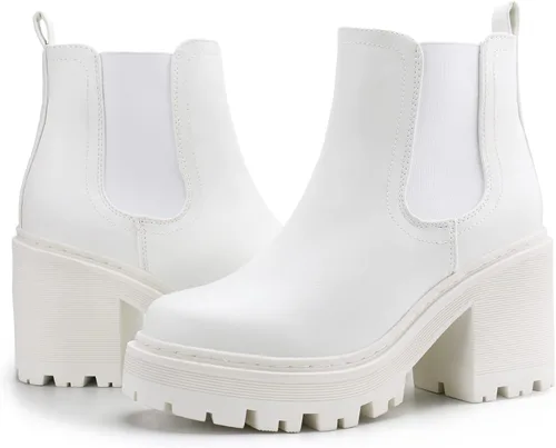 Miniatura 4 de firelli Botas Chelsea de moda para mujer, botas de plataforma clásicas