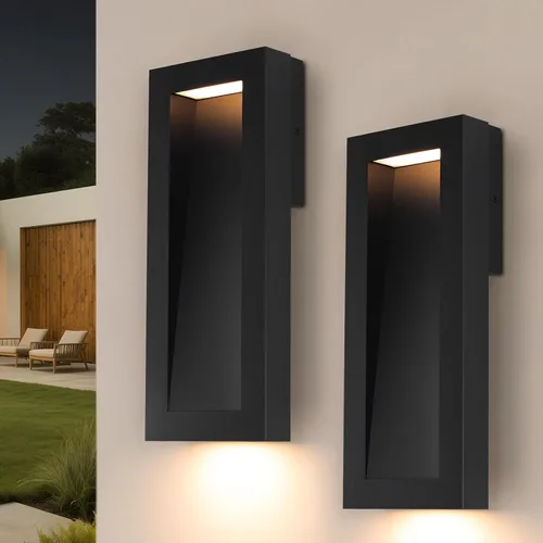 Miniatura 10 de Yisuro Moderna lámpara de pared para exteriores con LED, accesorios de iluminación exterior integrados de 3000 K, luces de montaje en pared exterior