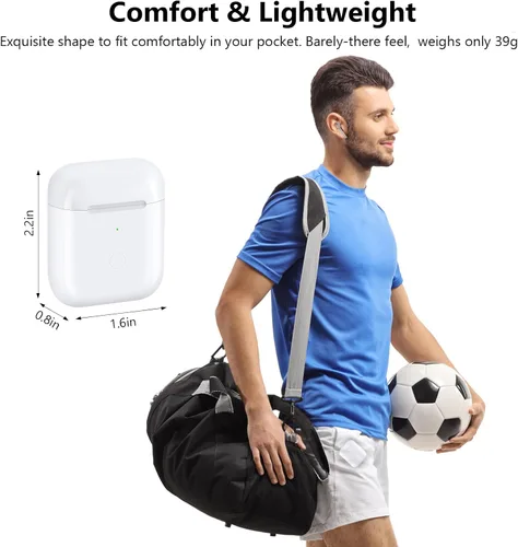Miniatura 7 de Funda de carga inalámbrica compatible con AirPod 2 1, funda de cargador de Air Pod de repuesto con botón de sincronización de emparejamiento Blanco