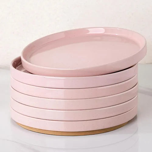 Miniatura 19 de AmorArc Juego de Platos de Aperitivo de Cerámica, Juego de 6, Platos de Gres Hechos a Mano de 21 cm para Postre, Ensalada, Aperitivo, Cena, Apto