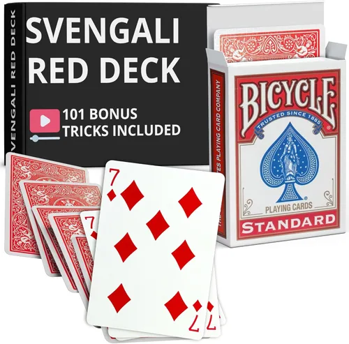 Miniatura 47 de Ted's Sterling Magic Precision Red Rider Back Bicycle Mazo Svengali con Instrucciones para 100+ Trucos (2 de Tréboles)