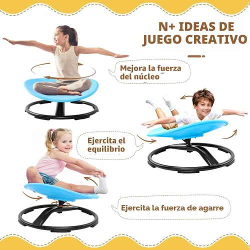 Miniatura 3 de Zhenx Silla giratoria para niños autistas (de 3 a 18 años) – Asiento giratorio sensorial de capacidad de 220 libras – Juguete sensorial para Azul