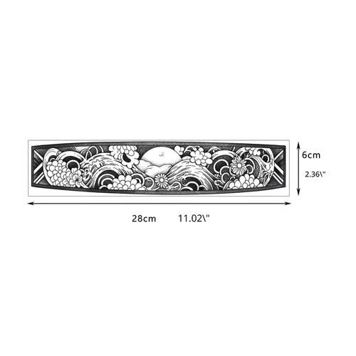 Miniatura 6 de GLARYYEARS Tatuaje temporal de alambre de púas – Paquete de 18 tatuajes polinesios falsos de tamaño súper largo, realistas y bohemios, brazalete