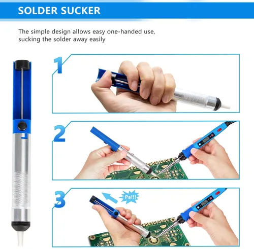 Miniatura 3 de Kit de soldador, 80W 110V soldadores eléctricos digitales mejorados, con pantalla LCD, herramienta de soldadura de temperatura ajustable 39 en 1