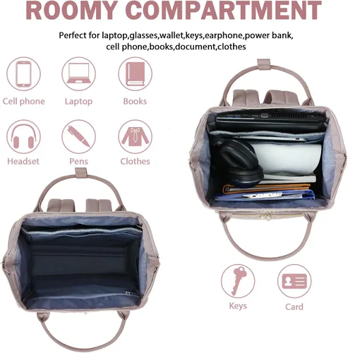 Miniatura 3 de EMPSIGN - Mochila para laptop de 17 pulgadas para mujeres, bolsas de trabajo, negocios, viajes, computadora, universidad, de gran capacidad