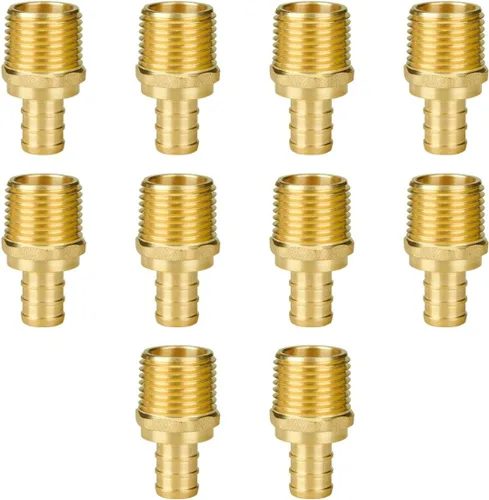 Miniatura 9 de SUNGATOR Paquete de 2 adaptadores machos Pex de 1 pulgada, latón sin plomo, accesorios Pex de 1 pulgada