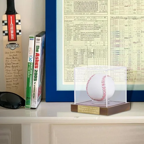 Miniatura 9 de Estuche de exhibición de béisbol, estuche de béisbol con grabado Remember Your Special Baseball, caja de almacenamiento de béisbol acrílica