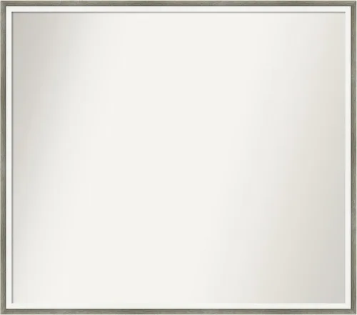 Miniatura 31 de Amanti Art Espejo de baño plateado para sobre el fregadero, 33 x 45 pulgadas, espejo de tocador rectangular blanco plateado y plateado, marco