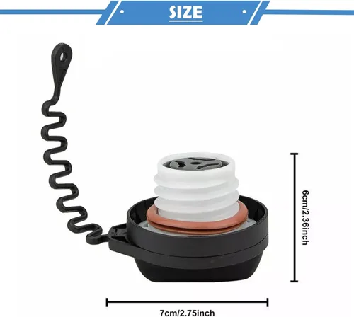 Miniatura 4 de Tapa de llenado de depósito de combustible de gasolina compatible con Volvo 04-18 S60 / 2016 S60 Cross Country / 07-15 S80 / 15-18 V60 Cross Country
