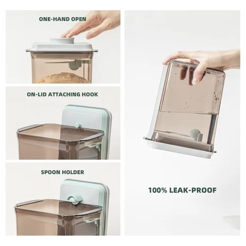 Miniatura 3 de Contenedor de fórmula para llevar, dispensador de fórmula para bebé de 2300ml hermético con cuchara y raspador, sin BPA, porta fórmulas para viajar