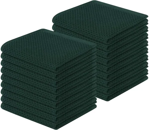 Miniatura 157 de Homaxy Paños de cocina de 100% algodón con tejido de gofre, ultra suaves, absorbentes, de secado rápido, 12 x 12 pulgadas, paquete de 6, amarillo