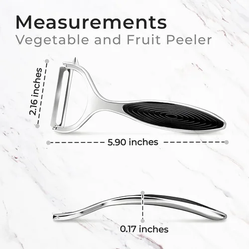 Miniatura 2 de Pelador en Y, peladores para cocina con una cuchilla afilada y removedor de ojos + agarre negro para apoyar mejor los peladores de verduras