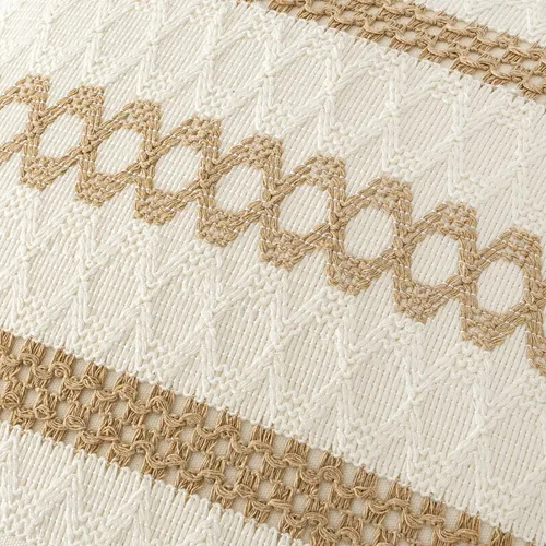 Miniatura 4 de MIULEE Fundas de almohada lumbares decorativas bohemias, cojín de algodón retro, tejidas de macramé para decoración del hogar para cama, sofá, neutro
