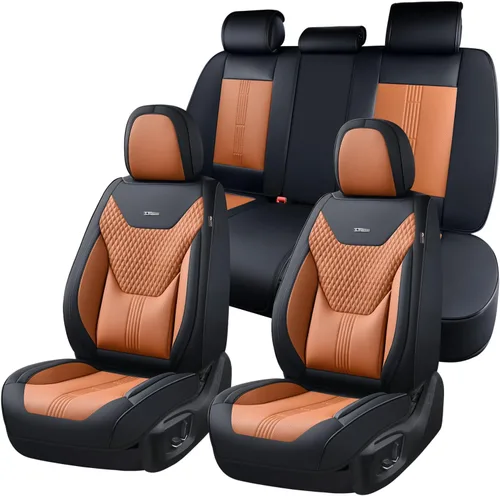 Miniatura 58 de Coverado Juego completo de fundas de asiento de automóvil, fundas de asiento negras para asientos delanteros y traseros de automóvil, protector
