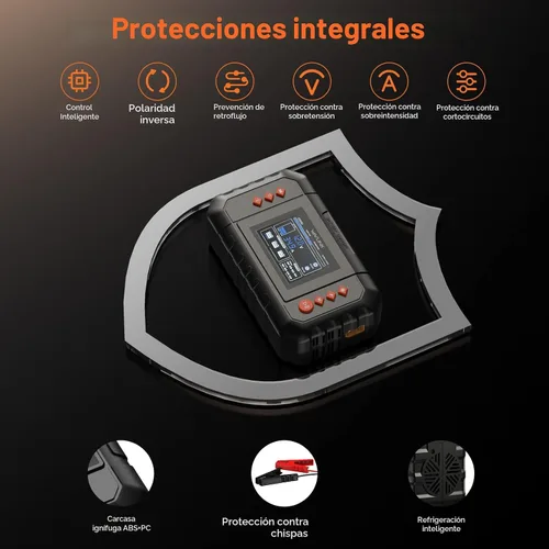 Miniatura 5 de WAVLINK Cargador de batería inteligente de 280 W, máx. Cargador de goteo de 20 A con pantalla LCD, para baterías de plomo-ácido/litio/lifepo4