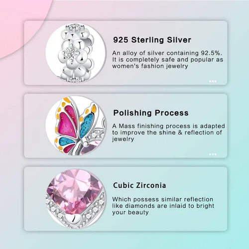 Miniatura 210 de LUXILLA Abalorio de plata de ley 925 para madre, hija, abuela, para familia, amor, madre, hija, abuela, para pulseras, collares, dijes, abalorios