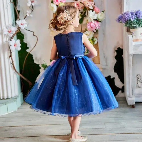 Miniatura 4 de NNJXD Vestido de princesa de tutú con flores 3D sin mangas para niña para las fiestas
