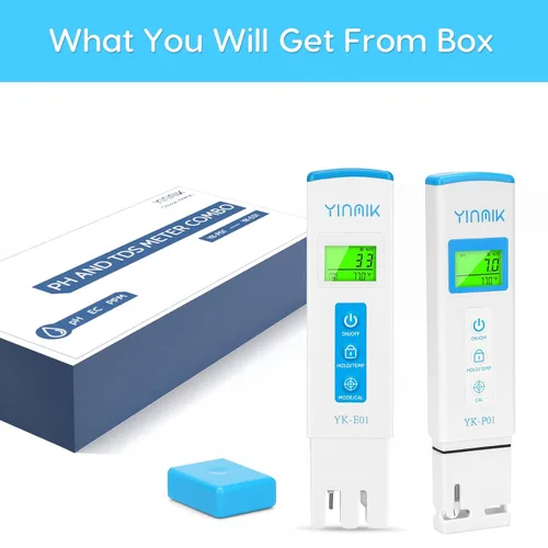 Miniatura 7 de YINMIK Medidor digital de pH TDS Medición precisa combinada para pH TDS EC Temp con ATC, probador de calidad de agua de 2ª generación con pantalla