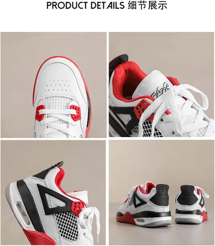 Miniatura 6 de Hoaeiewds Zapatos de baloncesto retro de moda de tendencia para niños grandes, zapatos deportivos para niños casuales al aire libre, zapatillas
