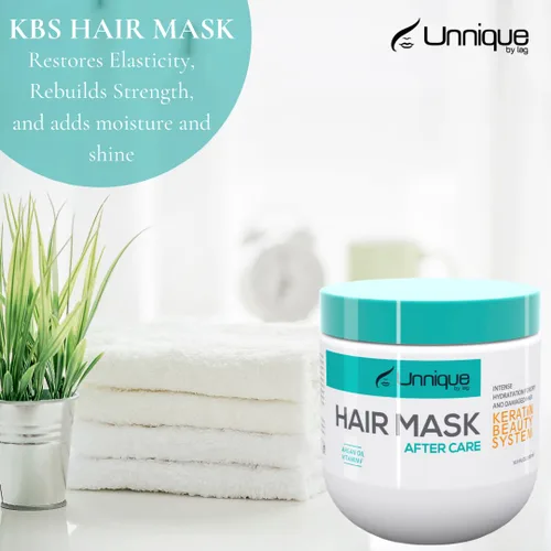 Miniatura 6 de UNNIQUE KBS Mascarilla hidratante para el cabello, mascarilla de tratamiento capilar con aceite de argán, repara el cabello seco, dañado