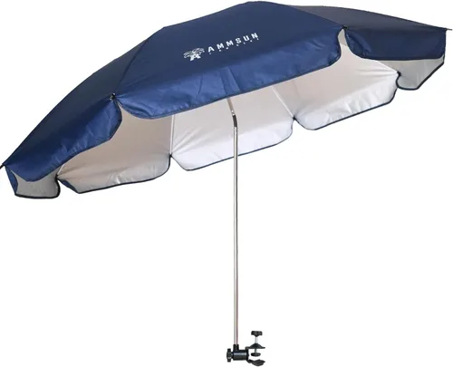 Miniatura 10 de AMMSUN Paraguas para silla XL con abrazadera universal ajustable de 47 pulgadas y giratorio de 360 grados UPF 50+, abrazadera portátil para silla