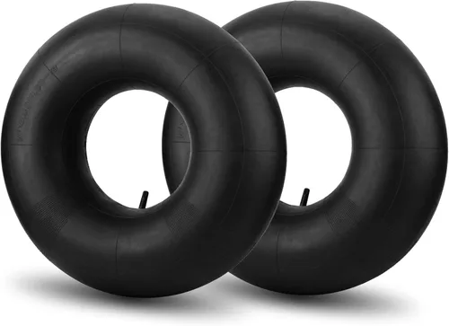 Tubos interiores de 18 x 8.50-8 18 x 9.50-8, paquete de 2 tubos interiores de repuesto resistentes con vástago de válvula recto para cortacésped,
