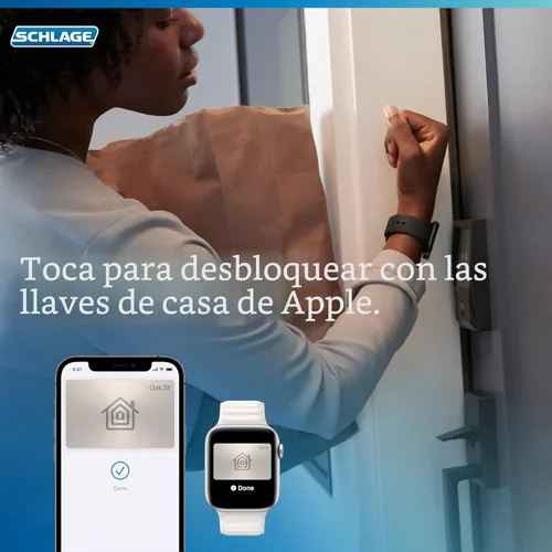 Miniatura 9 de Schlage BE499WB CAM 716 Encode Plus WiFi Cerrojo de seguridad inteligente con cerradura de entrada sin llave y pantalla táctil con moldura Camelot