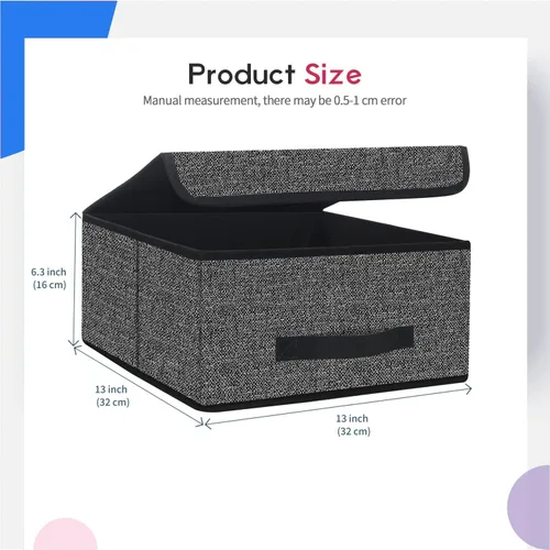Miniatura 2 de Onlyeasy Cajas de Almacenamiento Plegables en Cubo con Tapa - Caja de Almacenamiento en Cubo, Cesta de Organizador de Closet, Paquete de Dos