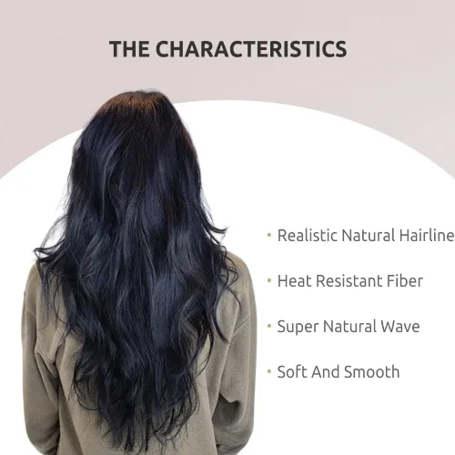 Miniatura 5 de Onpep Peluca de cabello rizado largo y ondulado negro con aspecto natural encantador pelucas sintéticas resistentes al calor para las mujeres