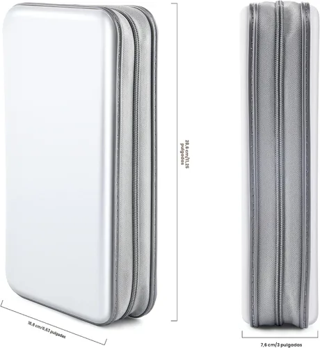 Miniatura 6 de Funda para CD, capacidad 80, con función atril, para almacenamiento de DVD, VCD y Blu-ray (Blanco)
