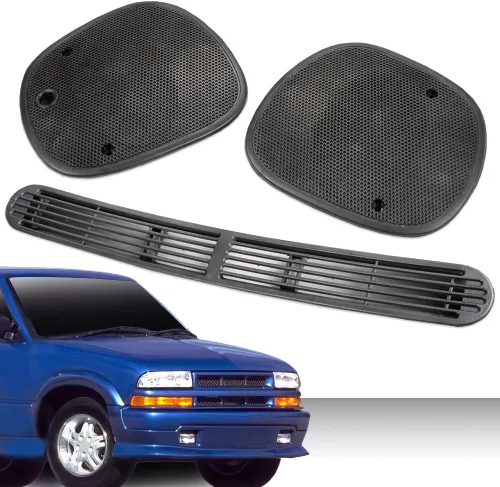 Miniatura 2 de PIT66 Dash - Panel de cubierta de ventilación de descongelación + juego de rejilla de altavoz izquierdo y derecho, compatible con Chevrolet S10 GMC