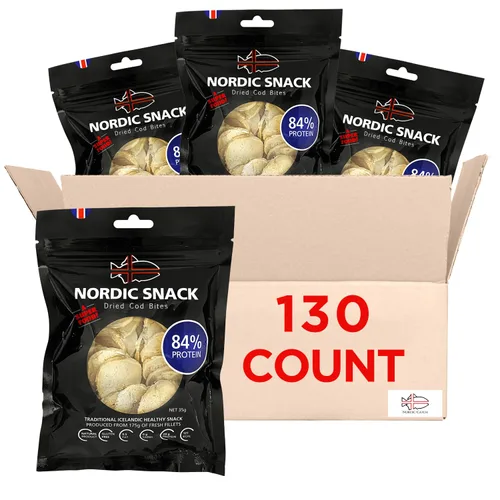 Miniatura 11 de Bocadillos de bacalao liofilizados (Hardfiskur) pescado capturado silvestre Snack nórdico saludable con alto contenido de proteínas