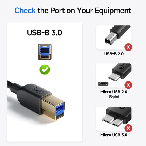 Miniatura 3 de Cable Matters cable USB 3.0 tipo A a B de máxima velocidad, Negro