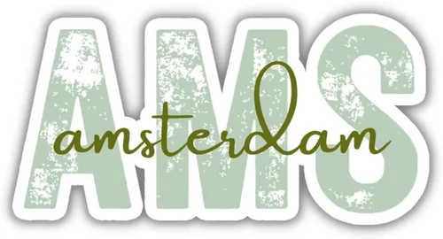Miniatura 8 de AMS Amsterdam Airport Code Travel Sticker, Multiple Colors Vinyl Laptop Water Bottle Planner Journal Places I've Been Luggage Washington Decal (Pink)